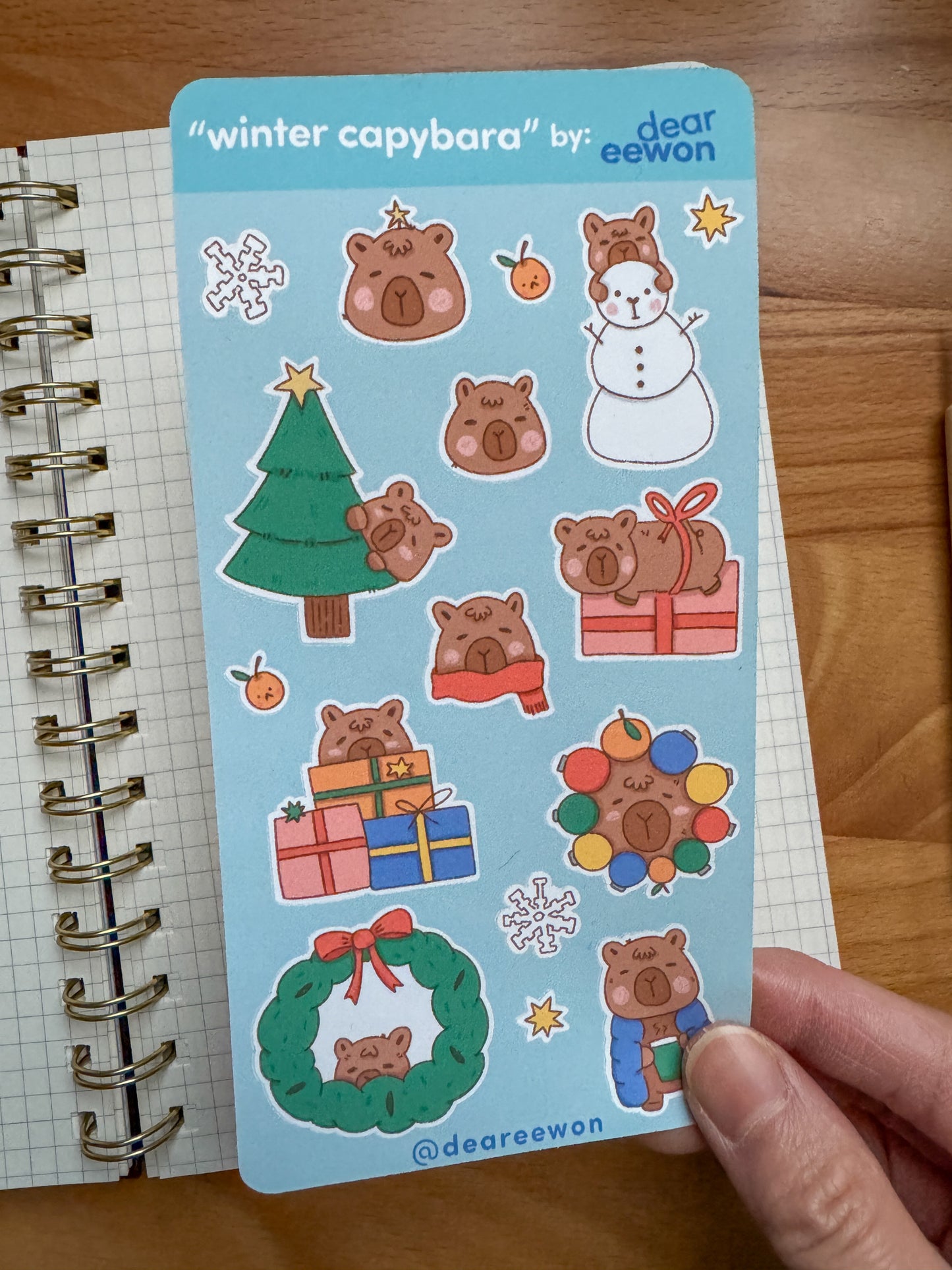 Winter Capybaras Sticker Sheet