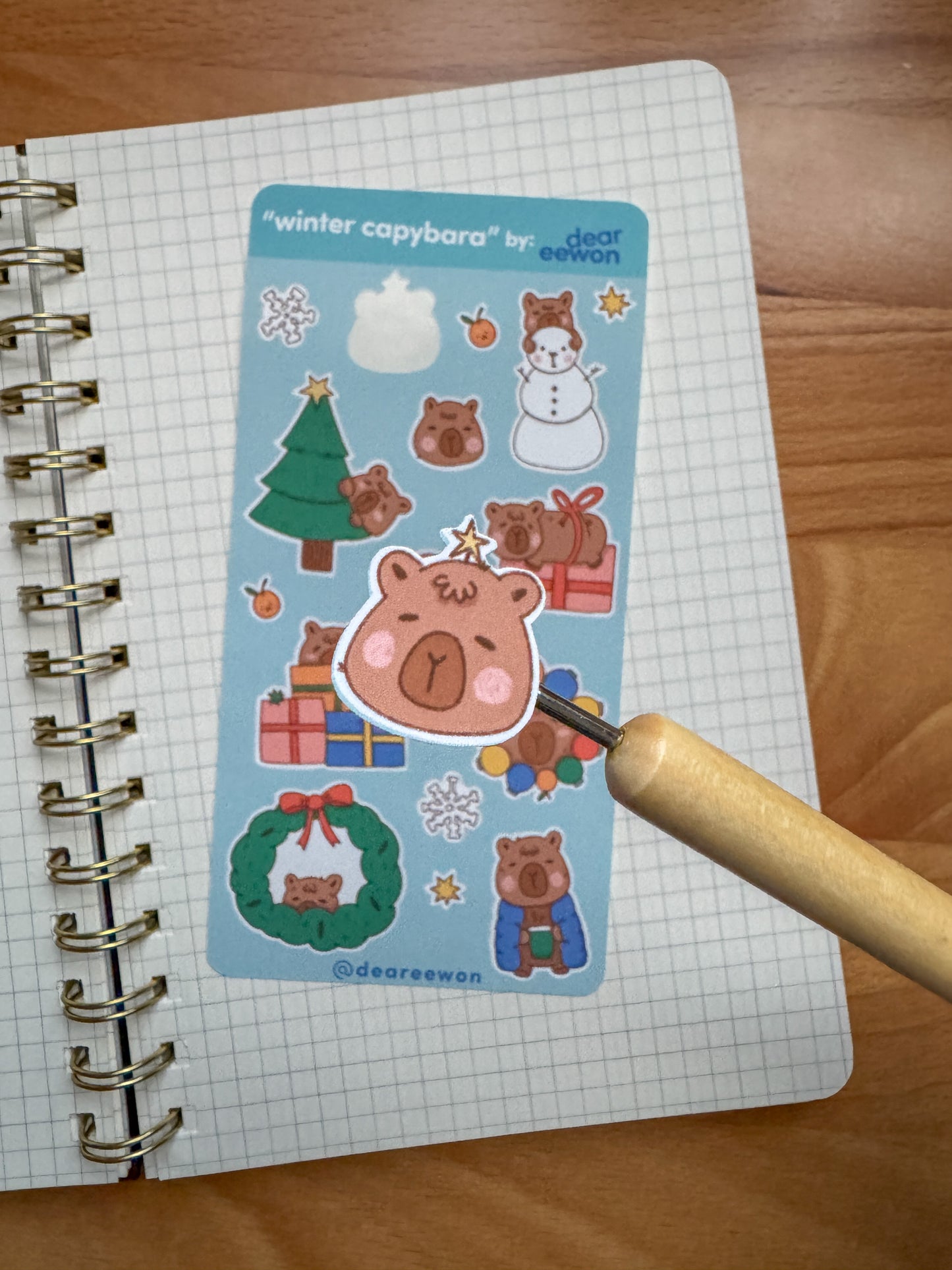 Winter Capybaras Sticker Sheet
