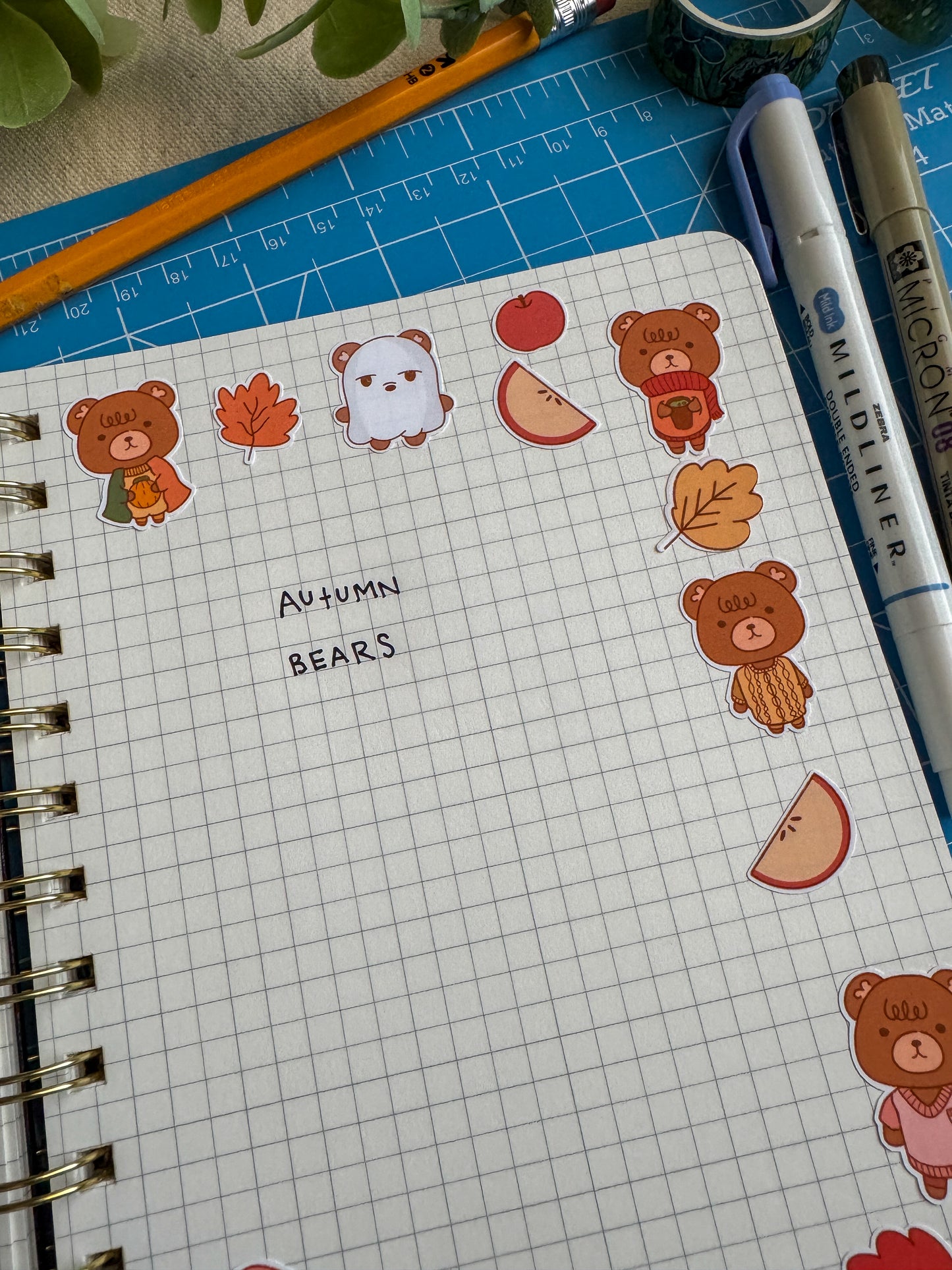 Autumn Bears Sticker Sheet