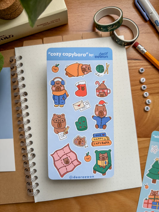 Cozy Capybaras Sticker Sheet